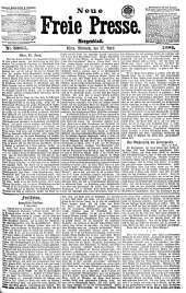 Neue Freie Presse 18810427 Seite: 1