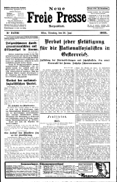 Neue Freie Presse 19330620 Seite: 1