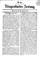 Klagenfurter Zeitung 18480619 Seite: 1