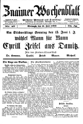 Znaimer Wochenblatt 19130611 Seite: 1