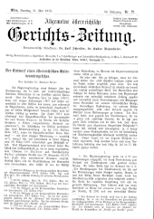 Allgemeine Österreichische Gerichtszeitung 19130531 Seite: 1