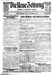 Die neue Zeitung 19181111 Seite: 1