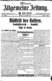 Wiener Allgemeine Zeitung 19181111 Seite: 1