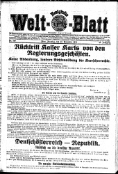 (Neuigkeits) Welt Blatt 19181112 Seite: 1
