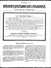 Kriegszeitung des A.T.V. Graz 19181117 Seite: 1