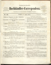 Oesterreichische Buchhändler-Correspondenz