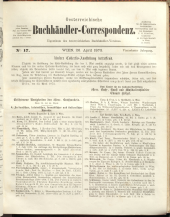 Oesterreichische Buchhändler-Correspondenz