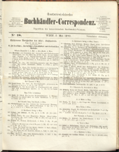 Oesterreichische Buchhändler-Correspondenz