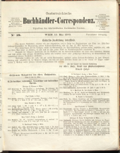 Oesterreichische Buchhändler-Correspondenz