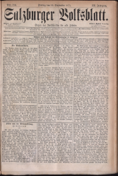 Salzburger Volksblatt: unabh. Tageszeitung f. Stadt u. Land Salzburg 18730919 Seite: 1