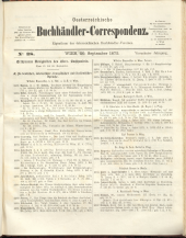 Oesterreichische Buchhändler-Correspondenz 18730920 Seite: 1