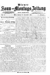 Wiener Sonn- und Montags-Zeitung 18730921 Seite: 1