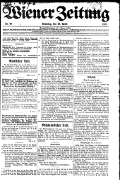 Wiener Zeitung 19230428 Seite: 1