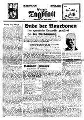 Prager Tagblatt 19310415 Seite: 1