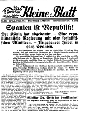 Das Kleine Blatt 19310415 Seite: 1