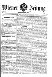 Wiener Zeitung 18620405 Seite: 1