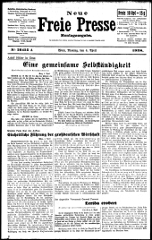Neue Freie Presse 19380404 Seite: 1