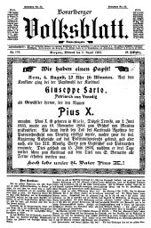 Vorarlberger Volksblatt 19030805 Seite: 1