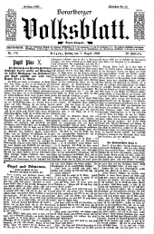 Vorarlberger Volksblatt 19030807 Seite: 1