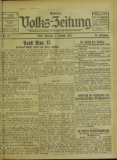 (Österreichische) Volks-Zeitung 19220207 Seite: 1