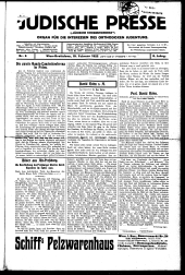 Jüdische Presse 19220210 Seite: 1