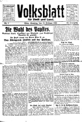 Volksblatt für Stadt und Land 19220212 Seite: 1