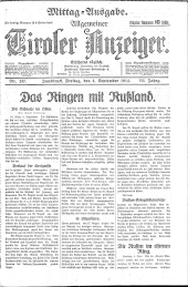 Allgemeiner Tiroler Anzeiger 19140904 Seite: 1