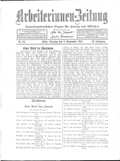 Arbeiterinnen Zeitung 19140908 Seite: 1