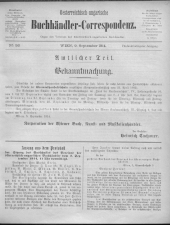 Oesterreichische Buchhändler-Correspondenz 19140909 Seite: 1