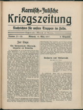 Karnisch-Julische Kriegszeitung 19170314 Seite: 1