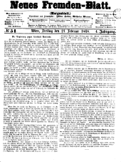 Neues Fremden-Blatt 18680221 Seite: 1