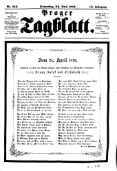 Prager Tagblatt 18790424 Seite: 1