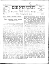 Die Neuzeit 18790425 Seite: 1