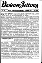 Badener Zeitung 19380216 Seite: 1