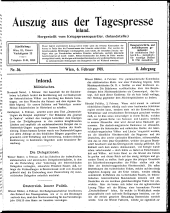 Auszug aus der Tagespresse 19180206 Seite: 1