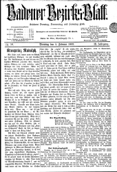 Badener Bezirks-Blatt 18890205 Seite: 1