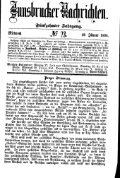 Innsbrucker Nachrichten 18680129 Seite: 1