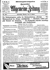 Czernowitzer Allgemeine Zeitung 19130127 Seite: 1