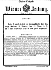 Wiener Zeitung 19130127 Seite: 1