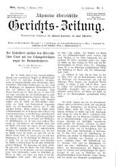 Allgemeine Österreichische Gerichtszeitung 19130201 Seite: 1