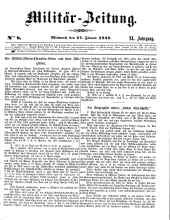 Militär-Zeitung 18580127 Seite: 1
