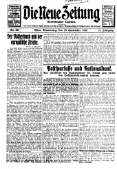 Die neue Zeitung 19260923 Seite: 1