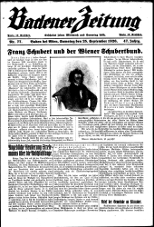 Badener Zeitung 19260925 Seite: 1