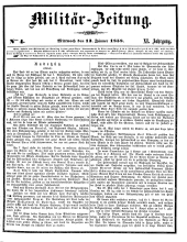 Militär-Zeitung 18580113 Seite: 1