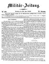 Militär-Zeitung 18580629 Seite: 1