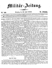 Militär-Zeitung 18580713 Seite: 1