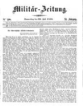 Militär-Zeitung 18580729 Seite: 1