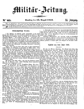 Militär-Zeitung 18580814 Seite: 1