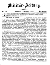 Militär-Zeitung 18580911 Seite: 1