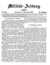 Militär-Zeitung 18580914 Seite: 1